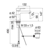 Μπαταρία νιπτήρα New Road Χρωμέ Nobili