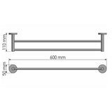 Sanco Twist Επιτοίχια Πετσετοθήκη Διπλή 60 CM Μπάνιου Χρωμέ