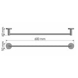 Sanco Twist Επιτοίχια Πετσετοθήκη Μονή 60 CM Μπάνιου Χρωμέ