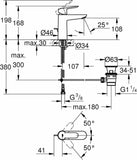 Μπαταρία Νιπτήρος Χρωμέ Bauedge M-Size GROHE 23758000