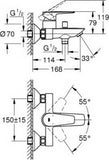 Μπαταρία Λουτρού Χρωμέ Bauedge New GROHE 23604001