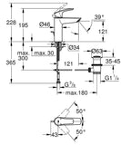 Μπαταρία Νιπτήρος Ψηλή Χρωμέ Eurosmart New GROHE 23322003