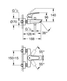 Μπαταρία Λουτρού Χρωμέ Eurosmart New GROHE 33300003