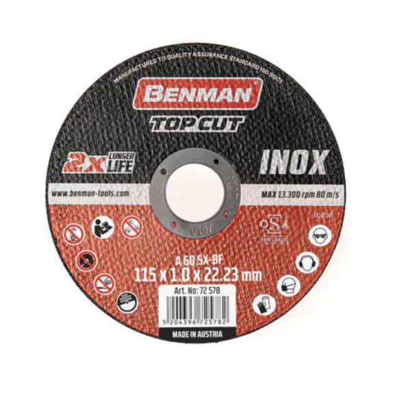 Δίσκος Κοπής Inox CD 115x1mm Benman 72578 - Δίσκοι Κοπής