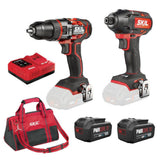 Κρουστικό Δραπανοκατσάβιδο + Παλμικό Κατσαβίδι 20V + 2x5Ah
