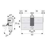 Κύλινδρος ασφαλείας D6PSN 30/30 ΚΛΕΙΔΙ 501215.0029 ABUS – εικόνα 2