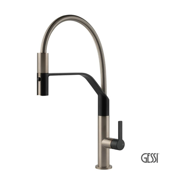 Μπαταρία Κουζίνας Ελατηρίου Mesh Gessi INOX/BLACK MATT