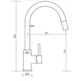 Μπαταρία Κουζίνας Ψηλή 702600-111 Inox Σατινέ Με Αποσπώμενο Ντους Ιταλίας Eurorama – εικόνα 3