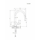 Μπαταρία Κουζίνας Ψηλή FLUO 18780-1401 Μαύρο Ματ Με Αποσπώμενο Ντους 2 Ροών Ιταλίας Armando Vicario – εικόνα 2