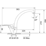 Μπαταρία Κουζίνας Ψηλή Vega Μπεζ Coffee Franke 115.0622.969