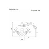 Μπαταρία Μπιντέ Princeton Χρωμέ 201-844-100 Ιταλίας Bugnatese – εικόνα 2