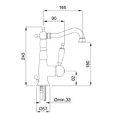 Μπαταρία Νιπτήρος Oxford Χρωμέ 201-6313-100 Ιταλίας Bugnatese – εικόνα 2