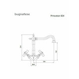 Μπαταρία Νιπτήρος Princeton Χρωμέ 201-834-100 Ιταλίας Bugnatese – εικόνα 2