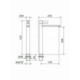 Μπαταρία Νιπτήρος Taya Top Ψηλή Χρωμέ 200-41501-100 Ιταλίας La Torre – εικόνα 2