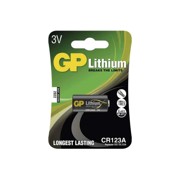 ΜΠΑΤΑΡΙΕΣ GP ΛΙΘΙΟΥ 3V CR123A 1ΤΜΧ - Αλκαλικές Μπαταρίες