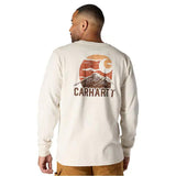 Μπλουζάκι Ανδρικό Μακρυμάνικο Relaxed Fit Heavyweight Mountain Graphic Malt Carhartt 107260-W03