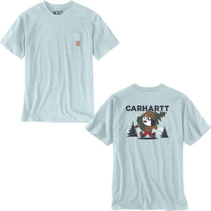 Μπλουζάκι Ανδρικό T-Shirt Pocket Outdoor Graphic Σιέλ Early Fog Carhartt 107269-HN6