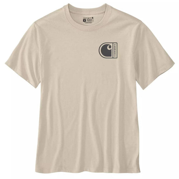 Μπλουζάκι Ανδρικό T-Shirt Relaxed Fit Lightweight Short-Sleeve C Graphic Oat Milk Carhartt 107048-A16