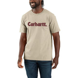 Μπλουζάκι Ανδρικό T-Shirt Relaxed Fit Lightweight Short-Sleeve Logo Graphic Oat Milk Carhartt 107046-A16