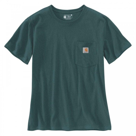 Μπλουζάκι Γυναικείο T-Shirt Loose Fit K87 Pocket Greenstone Carhartt 103067-GM1