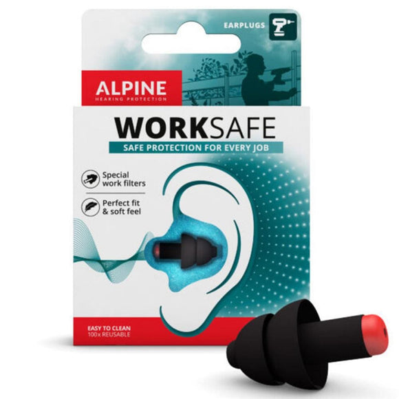 Ωτοασπίδες Εργασίας WorkSafe 2ΤΜΧ Μαύρο Με Κορδόνι Alpine