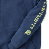 Φούτερ Ανδρική Με Κουκούλα Sleeve Logo Hooded Deep Ocean Heather Μπλε CARHARTT K288-HL3 – εικόνα 3