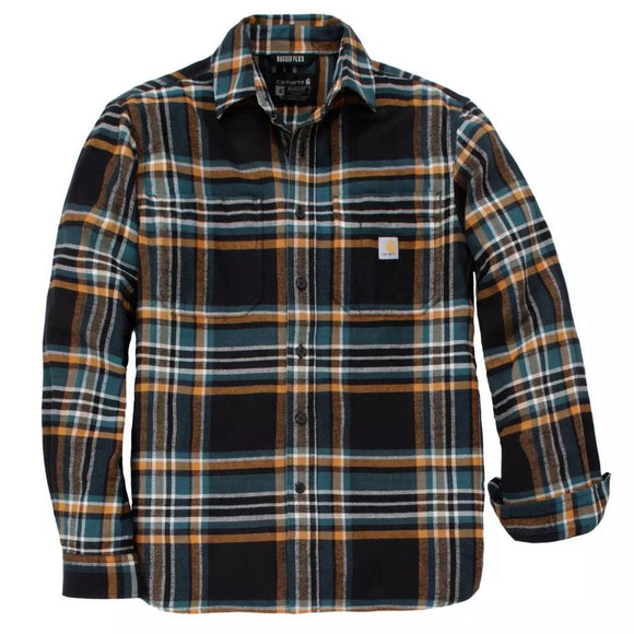 Πουκάμισο Ανδρικό Rugged Flex Relaxed Fit Midweight Flannel Long-Sleeve Plaid Shirt Μαύρο Carhartt 107010-N04