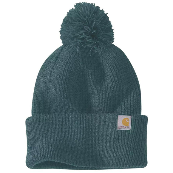 Σκούφος Γυναικείος Knit Pom Pom Cuffed Beanie Greenstone Carhartt 106003-GM1
