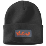 Σκούφος Knit Cuffed Script Patch Beanie Black Carhartt 107007-N04