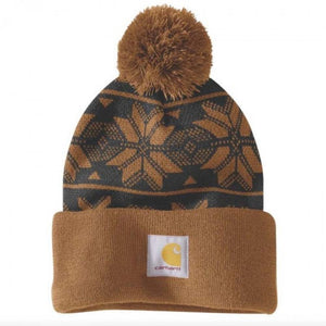 Σκούφος Knit Pom Jacquard Beanie Brown Καφέ