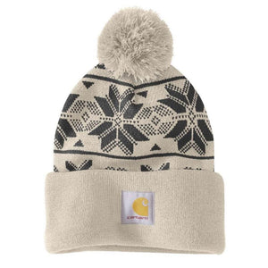 Σκούφος Knit Pom Jacquard Beanie Oat Milk 106647-A16